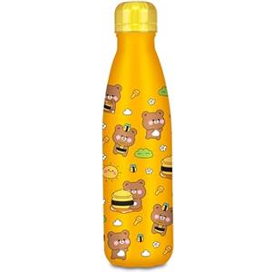 Cartomania Borraccia termica chill & refill, Tema orsetto, Arancione, 500 ml, Acciaio bpa free, Tenuta Stagna, Mantenimento temperatura: caldo 12 h/freddo 24 h, Scuola, Bambini e adulti, Idea regalo