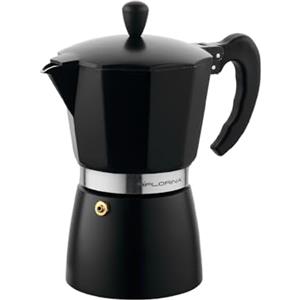 Florina Caffettiera 6 Tazze (250 ml) I Moka in Alluminio per Piano Cottura MACCHIATO I Caffettiera per la Preparazione di Espresso Italiano I Adatta per Piano Cottura in Ceramica, Elettrico e a Gas