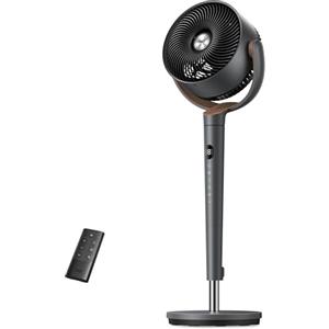 DREO ventilatore a piantana ultra silenzioso con telecomando, ventilatore 20 dB con motore CC, oscillazione 120°, 3 modalità, altezza regolabile 94-107 cm, ventilatore da pavimento TurboPoly™ 512