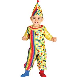 FIESTAS GUIRCA | Costume di Pagliaccio Bebè (12-18 Mesi) - Cappello e Tutù - Costumi da Circo e Commedia per Halloween, Carnevale e Feste in Maschera - Ideale per Bebè Unisex - Multicolore