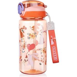 flintronic Borraccia, 600ML Borraccia per Ragazzi e Ragazze Senza BPA, Bottiglia Acqua con Cannuccia, Bottiglia d'Acqua a Prova di Perdita, Regalo per Studenti