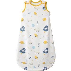 Mosebears Sacco nanna estivo primaverile animal Cartoon coperta lavabile 1.0 tog per bambini, sacco a pelo senza maniche(nave, 18-24 mesi)