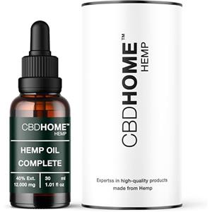 CBD HOME CBHOME Oils - Olio di Semi di Canapa 40% Max - 30 ml - Base di cocco biologico e semi di canapa - Spremuto a freddo - Senza additivi o solventi - 100% di origine vegetale - Certificato biologico UE