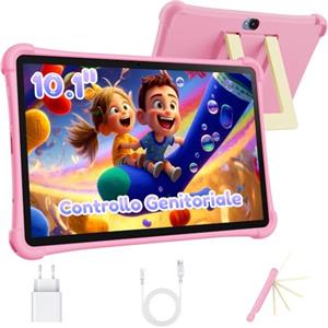 ALLDOCUBE iPlay 70 SE Tablet per Bambini - Rosa 10 Pollici, Protezione per Bambini iWAWA, 4G LTE Android 15 con 7 GB RAM+64 GB ROM (TF 512 GB), 5500 mAh, 5G Wi-Fi, BT 5.0, GPS, Tablet per Bambini con