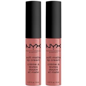NYX Professional Makeup Soft Matte Lip Cream Tinta Labbra Tonalità Los Angeles Lunga Durata Finish Matte Cremoso Leggero Colore Extra Pigmentato - 2 Rossetti da 8ml