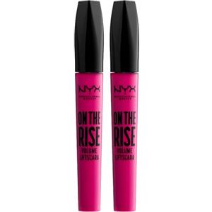 NYX Professional Makeup On The Rise Volume Liftscara Mascara Volumizzante Extreme Black Ciglia Separate Allungate Scovolino in Elastomero a Forma di Clessidra Formula Vegana - 2 Flaconi da 10ml