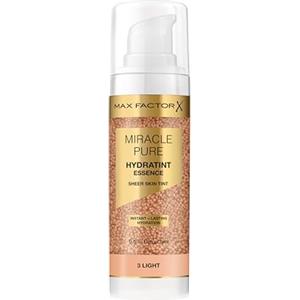 Max Factor Miracle Pure Hydratint Essence Fondotinta, 3 Light, Fino a 24 ore di idratazione, Formula al 71% a base di acqua, Copertura naturale, Formula vegana
