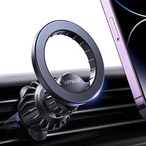 Lamicall Porta Cellulare Auto Calamita, [20 x N52 Magneti] 360°Rotazione, Gancio Metallico Aggiornato, Supporto Magnetico Telefono per Presa d'Aria per iPhone 17 16 15 14 Pro Max, Huawei, Smartphones