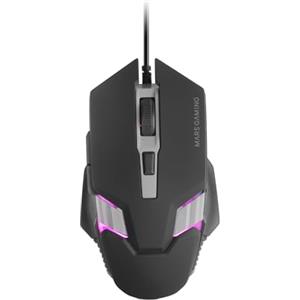Mars Gaming MM024, Mouse Gaming RGB, Sensore Ottico 4000 DPI, Switch Meccanici Huano, RGB Flow, Regolazione On-the-fly 1200/2400 / 3200/4000 DPI, Compatibilità Multipiattaforma, Nero
