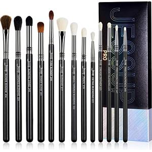 Jessup pennelli occhi Set pennelli sfumare professionale 13 pezzi Set pennelli trucco occhi pennelli make up premium Smoky Blender Precision Crease Definer Pencil Black Silver T338