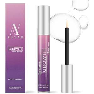 AUYAO Siero per Ciglia Professionale, Siero Allungante per Ciglia Lunghe e Folte, Cura per Eyelashes Rotte, Lash Serum con Incredible Rapid Growth(5ML)