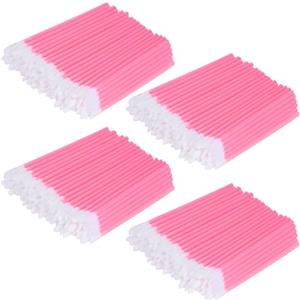 Alaoo 200 PezziMonouso Pennelli Labbra, Applicatore per Rossetto, Lip Gloss Applicatore Bacchette Pennello, Pennello per Dettagli Sulle Labbra(Rosa)