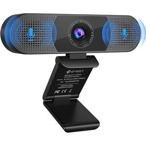 EMEET Webcam C980PRO, con microfono e altoparlante, con copriobiettivo, campo visivo a 90°, messa a fuoco automatica, Plug & Play, Web Cam ideale per PC, squadre, conferenze