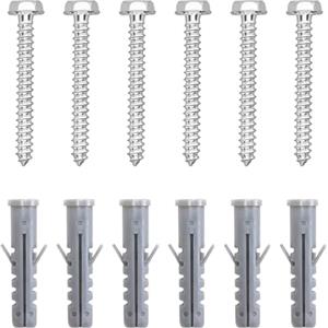 ELIVED Set di viti e tasselli per montaggio a parete TV per parete in cemento e parete con travi in legno, con viti esagonali M6 × 60 mm, accessori per supporto TV, EV034