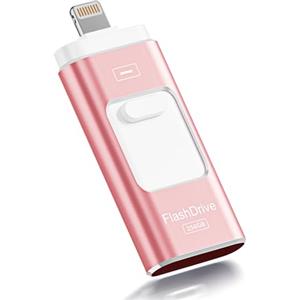 ROSPE Chiavetta USB 256GB per iPhone Certificata MFi - Memoria Esterna iPhone, Chiavetta Lightning USB per lPhone/iPad, Pen Drive 3 in 1 Compatibile con Android e PC, USB 3.0 per Backup Foto e Video