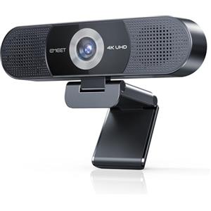 EMEET Webcam 4K 3 in 1, Webcam C980 PRO 4K con 4 Microfoni con Cancellazione del Rumore e 2 Altoparlanti, Grandangolo 60°-98°, Web Cam Ideale per Videochiamate di Gruppo e Individuali