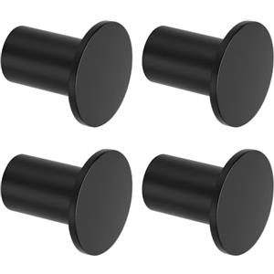 SAYAYO Ganci Accappatoio Bagno Nero Ganci Appendiabiti in Acciaio Inox, Appendi Strofinacci Cucina Gancio da Parete Appendi Accappatoio Bagno Grande Gancio, Capacità Carico 15 kg, 4 Pezzi, 45MM