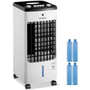 Monzana Condizionatore Portatile 4in1 60W 330m³/h 3,5 litri 4 Ghiaccioli Ventilatore Ionizzatore