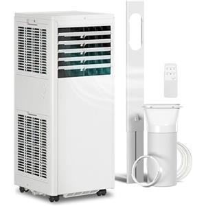 HOMCOM Condizionatore Portatile 7000 BTU/H, 2kW 4 in 1 Climatizzatore Portatile, Classe A, Raffreddamento, Deumidificazione, Ventilatore, Modalità Sleep, Telecomando, Display, Timer24H, Copertura 30m²