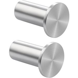 SAYAYO Ganci Accappatoio Bagno Ganci Appendiabiti in Acciaio Inox, Grande Gancio Rotondi da Parete, Argento Appendi Strofinacci Cucina Parete Appendi Accappatoio Bagno, 2 Pezzi, 45 mm