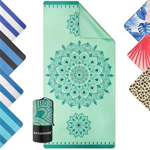 Zenacross - Telo Mare Microfibra - Asciugatura Rapida e Anti-Sabbia - Légère, fine et séchant rapidement - Asciugamano Grande Telo Mare XXL 90x180 cm - Mandala Turchese