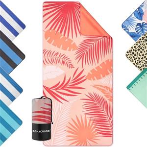 Zenacross - Telo Mare Microfibra - Asciugatura Rapida e Anti-Sabbia - Légère, fine et séchant rapidement - Asciugamano Grande Telo Mare XXL 90x180 cm - Rosa Tropicale