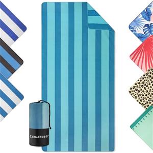 Zenacross - Telo Mare Microfibra - Asciugatura Rapida e Anti-Sabbia - Légère, fine et séchant rapidement - Asciugamano Grande Telo Mare XXL 90x180 cm - Turchese e blu
