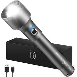 MIAOKE LED Torce più luminose ad alto lumen Ricaricabili, 250.000 lumen Torcia super luminosa Torce ad alta potenza con 3 modalità di illuminazione, Torcia portatile per campeggio, emergenze