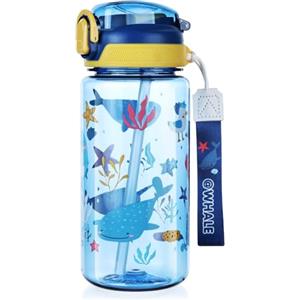 flintronic Borraccia, 600ML Borraccia per Ragazzi e Ragazze Senza BPA, Bottiglia Acqua con Cannuccia, Bottiglia d'Acqua a Prova di Perdita, Regalo per Studenti