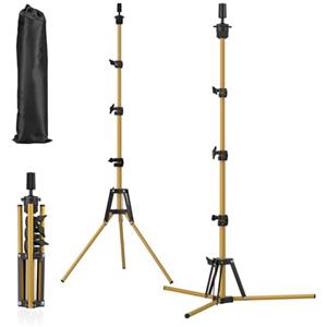 Fernlandia Supporto per testa di manichino, regolabile da 20" a 63", in acciaio inox rinforzato, treppiede per parrucche per corsi di formazione per parrucchieri e cosmetologia (dorato)