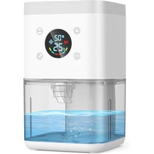 LEENON Deumidificatore 1800ML, Deumidificatore Casa Muffa, Desumidificatore silenzioso con timer, filtro e disiumidificazione intelligente, purificatore dell'aria-Bianco