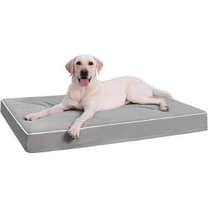 KSIIA Cuccia Cane Interno Taglia Grande, 111x81x9cm, Cuccia per Cani Ortopedico, Letto per Cani Sfoderabile e Lavabile, Cuscino Cane Impermeabile, Base Antiscivolo, Grigio