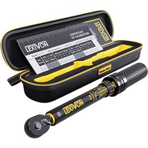 LEXIVON Chiave dinamometrica per bicicletta, attacco da 1/4", Newton Meter | ingranaggio a 72 denti, tipo a scatto bidirezionale, 2-26 Nm (17,7-231"-lb) | Portatile per bici da strada e mountain bike