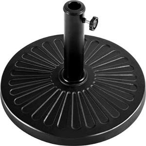 Yaheetech Base per Ombrellone da Giardino in Resina e Metallo Supporto 10 kg per Pali da Ø38mm o Ø48mm con Manopola Esterno Veranda Terrazza Piscina Spiaggia Patio Nero