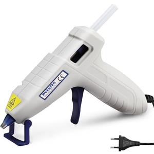 WORKPRO Mini Pistola Colla a Caldo 10W, Pistola per Colla a Caldo con 20 Stick di Colla 7x100mm, Ottimo per Fai-da-te, Artigianato e Riparazioni Rapide