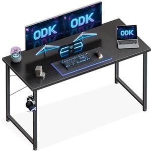ODK Scrivania per Computer, 120x48cm Scrivania da Ufficio, Scrivanie da Lavoro con Gancio para Auriculares Mesa de Escritura, Nero