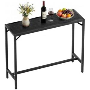 Clevich Tavolo Alto da Bar per Esterni, 120 x 38 x 98 cm, Tavolo da Giardino Cortile con Piedini Regolabili, Outdoor Bar Table con Piano Impermeabile, adatto per Terrazza, Bordo Piscina, Nero
