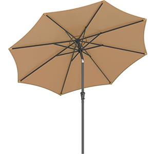 SONGMICS Ombrellone da Giardino 300 cm, UPF 50+, Parasole, Inclinazione Bidirezionale a 30°, Manovella per Apertura/Chiusura, Esterno Terrazzo Balcone Piscina, senza Base, Tortora GPU30BRV1