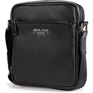 Berliner Bags Borsa a Tracolla Tom in Vera Pelle, Formato Compatto per Uso Quotidiano e Viaggi, Uomo - Nero