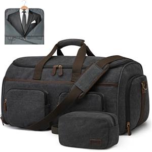 S-ZONE Borsa per indumenti da viaggio da viaggio Borsa da viaggio per uomo Borse da viaggio convertibili Borse da viaggio Bagagli da appendere Valigia da viaggio con borsa da toilette, Nero, 50L