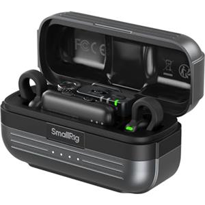 SMALLRIG Microfono wireless S70 (2 TX + 2 RX + custodia di ricarica), USB-C e jack da 3,5 mm, microfono wireless compatto per telefono Android/action camera, uso 48 ore, registrazione riduzione del