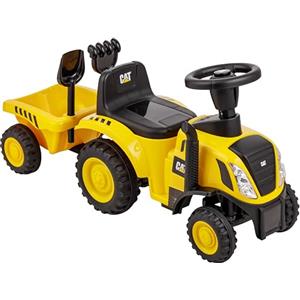Baroni Toys Trattore Cavalcabile con Rimorchio per Bambini da 1-3 Anni con Licenza CATERPILLAR, Suoni Realistici, Fari Funzionanti e e Vano Portaoggetti, per Interno ed Esterno, 29x91x44 cm