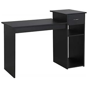 Yaheetech Scrivania per Computer Tavolo da Studio Porta PC Tavolo Porta Laptop Scrittoio con Cassetto Moderno Tavolo da Ufficio 112 x 50 x 82 cm Nera