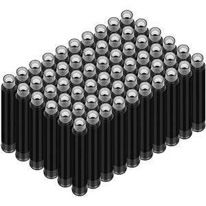 OFFCUP Cartucce d'Inchiostro per Penna,60pcs Cartucce di Inchiostro per Penna Stilografica,Ricariche per Penne Stilografiche Diametro del Foro di 3,4 mm,Nero Brillante,Formato Standard.