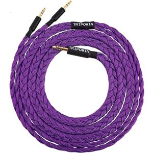 Linsoul Tripowin GranVia Cavo di Ricambio Audio ad Alta Purezza OFC Aggiornato per Cuffie,Lunghezza 1.5m,Doppia Spina da 3.5mm per HE4XX/HE-400i/HE400se/Goldplanar(Viola,4.4mm)