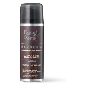 Bottega Verde - Schiuma da Barba, Barberia Toscana, per Pelli Delicate, 200 ml, Previene Secchezza e Irritazioni, Formula Delicata con Olio d'Oliva di Tenuta Massaini