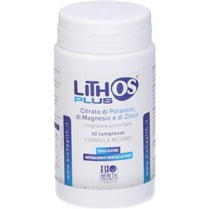 BIOHEALTH ITALIA Bio-health Lithos® PLUS - Integratore Alimentare a Base di Citrato di Magnesio e Potassio con Zinco, Supplemento di Potassio, Magnesio e Zinco da Citrati senza Glutine/Lattosio, 60 Compresse Retard