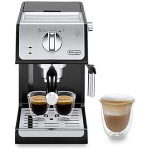 De'Longhi ECP33.21 Macchina da Caffè Espresso Manuale e Cappuccino, Caffè in Polvere o in Cialde E.S.E., Argento/Nero