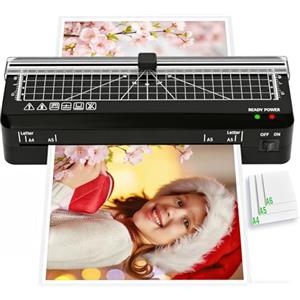 BAYGE Plastificatrice A4 con 10 Fogli e di laminazione in 70 secondi con taglierina incorporata, Controllo di Temperatura NTC Preciso, plastificatrice portatile per casa/ufficio/scuola
