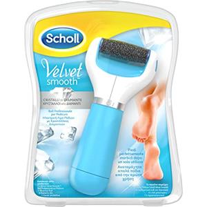 Procter & Gamble Scholl Velvet Smooth, Roll Professionale per Pedicure con Cristalli di Diamante, Lima Elettrica per Pelle Secca e Talloni Screpolati, Testina Intercambiabile ad Azione Esfoliante per Piedi Morbidi